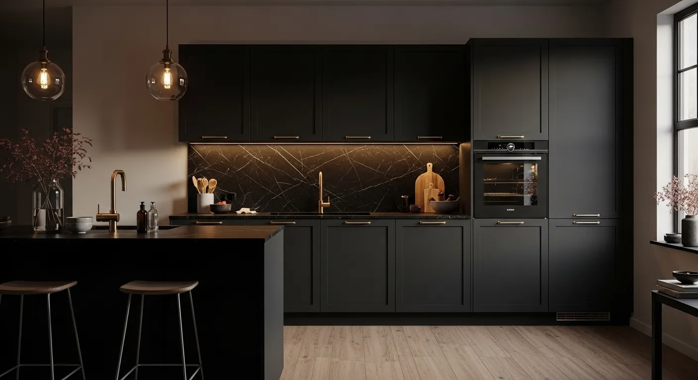 Matte Black Cabinets