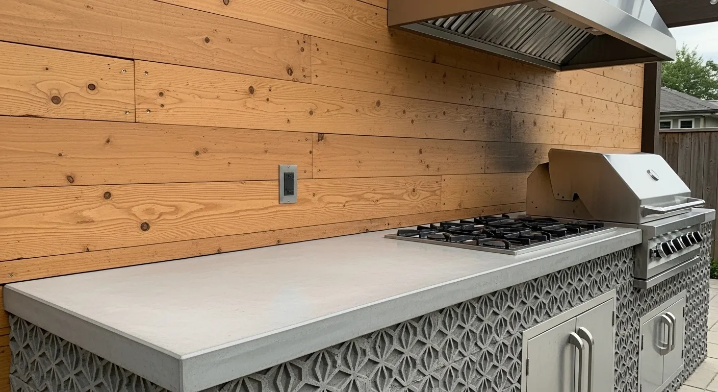 Textured Concrete Backsplash