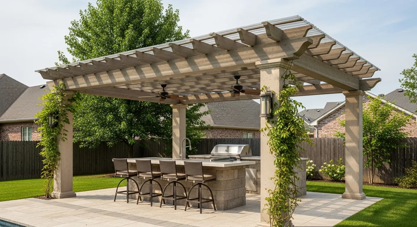 Concrete Pergola Integration