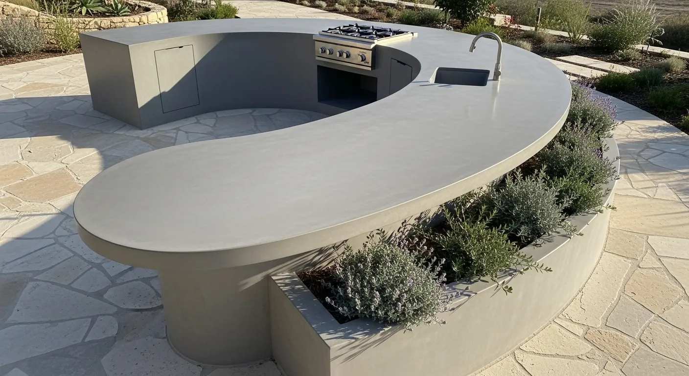 Curved Concrete Counter