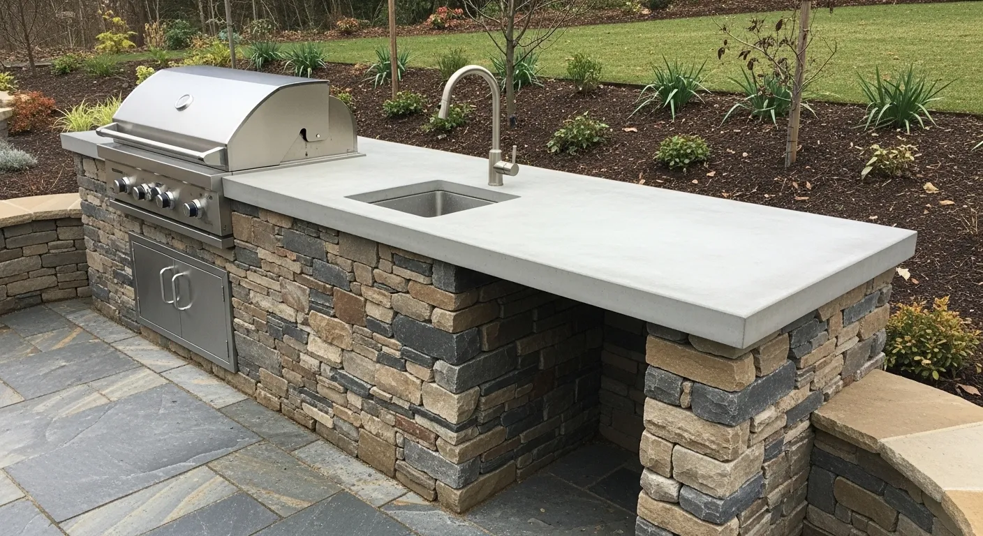 Concrete With Stone Accents