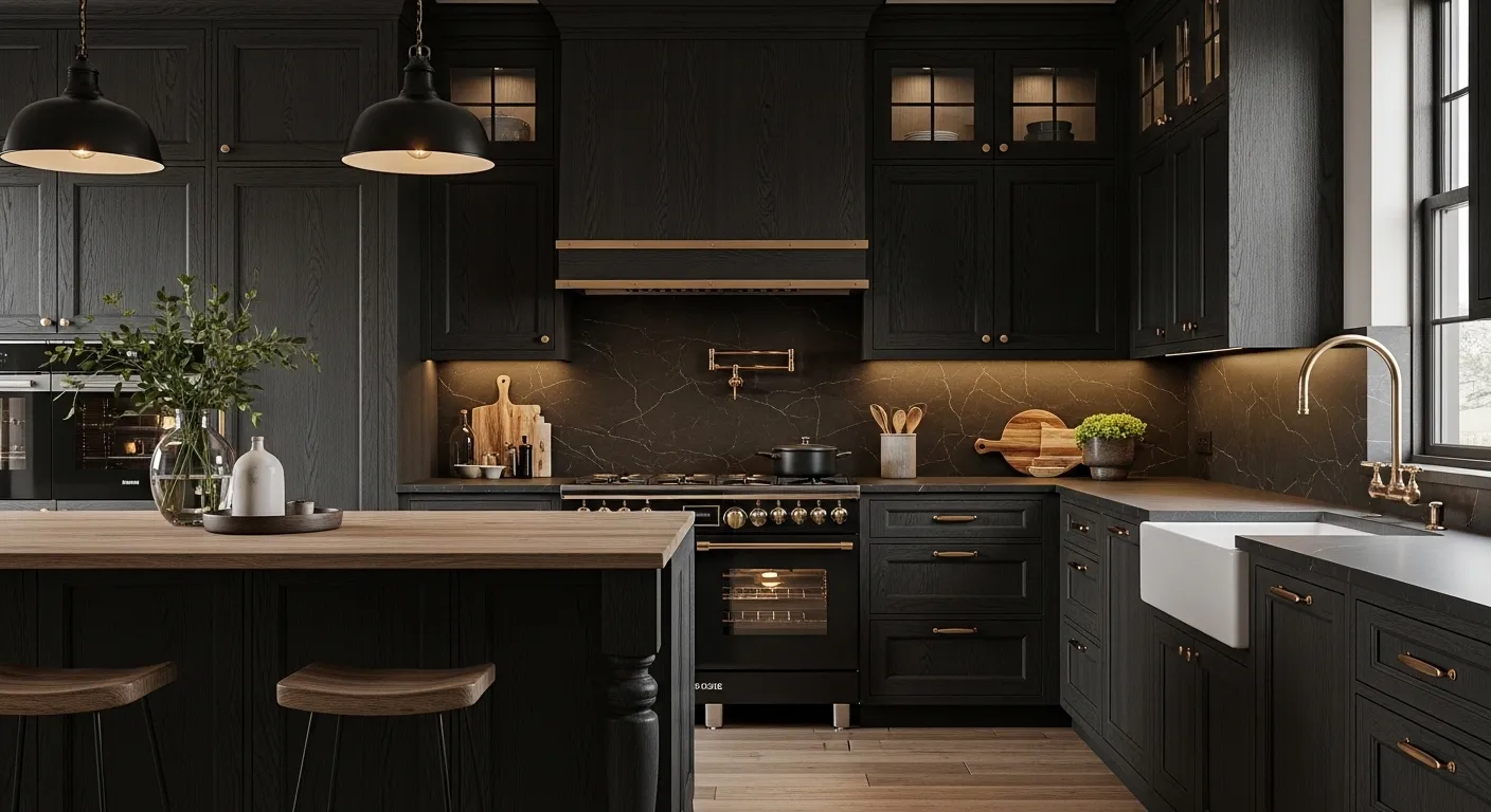 Dark Wood Cabinets