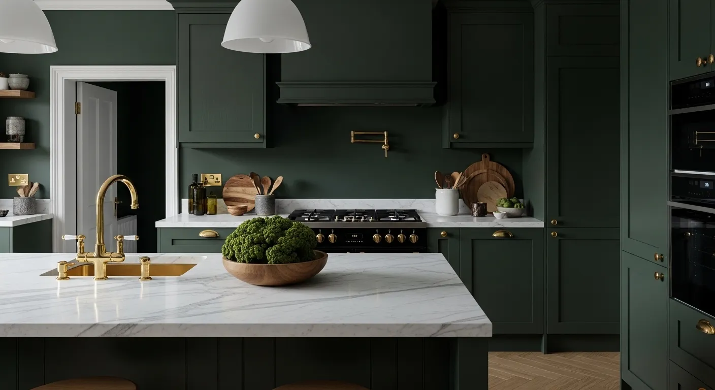Deep Green Cabinets
