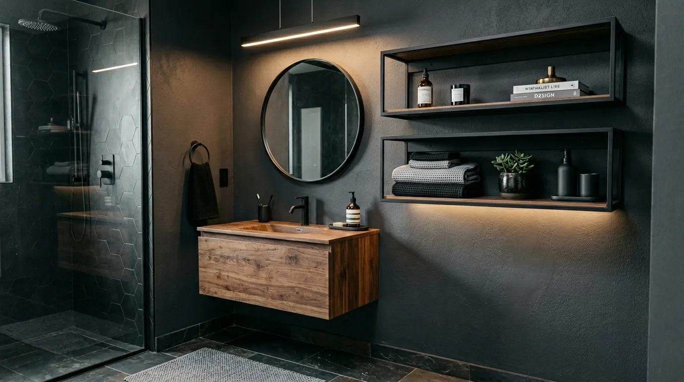 Black Open Shelving