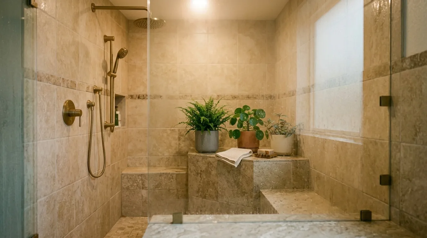 Shower Bench Greenery