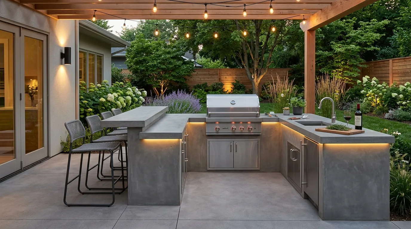 Outdoor Concrete Kitchen Base