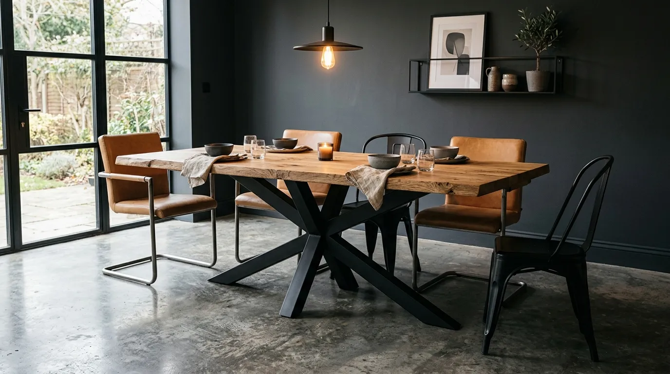 Metal and Wood Contrast