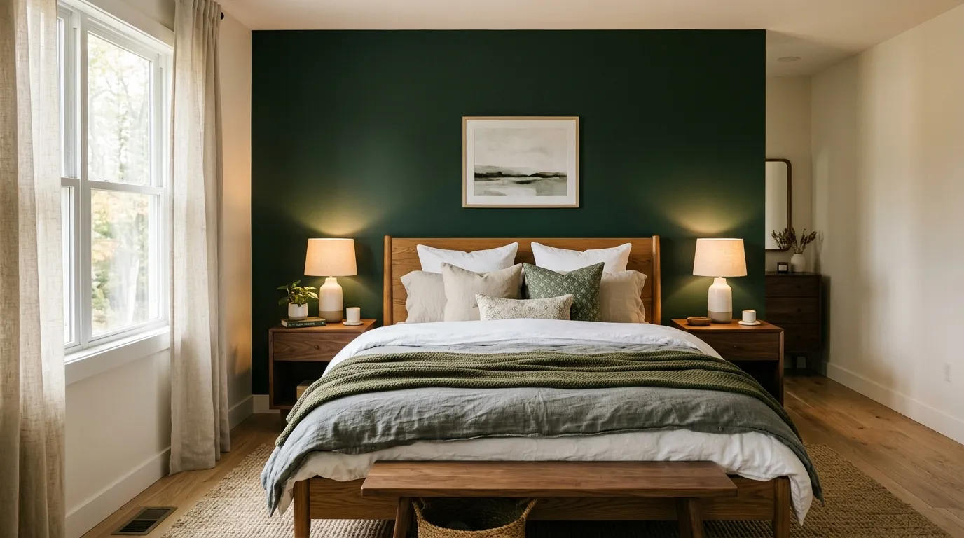 Dark Green Accent Wall
