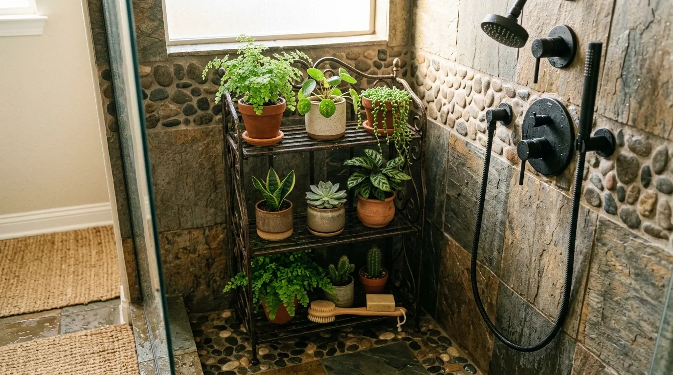 Rustic Metal Plant Rack