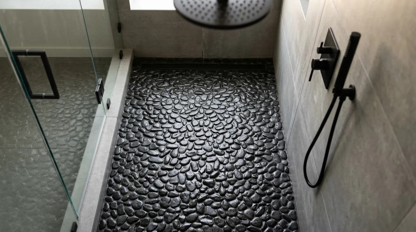 Black Pebble Floor