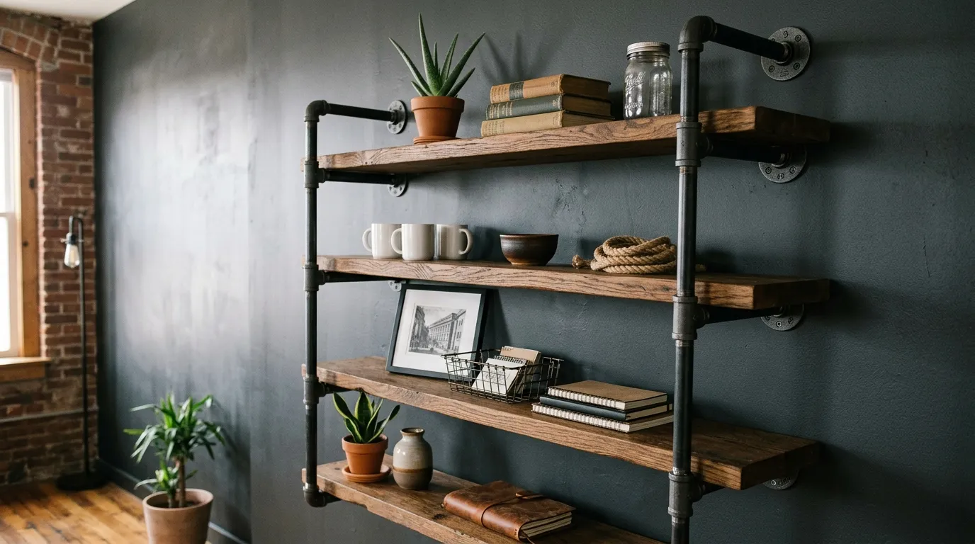 Industrial Pipe Shelves