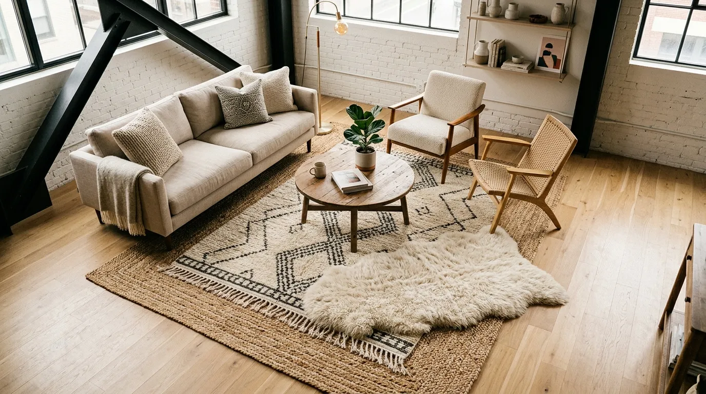 Layered Textured Rugs