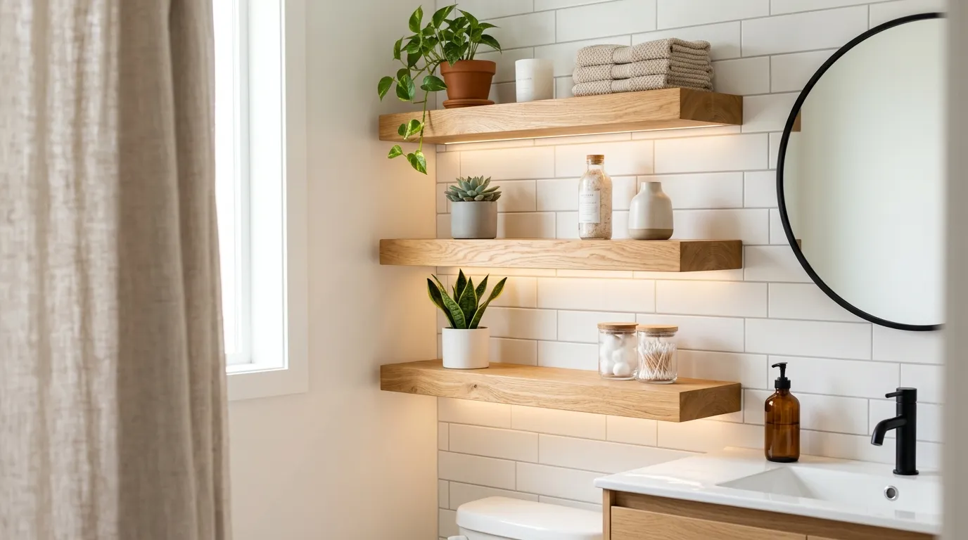 Floating Wood Shelves