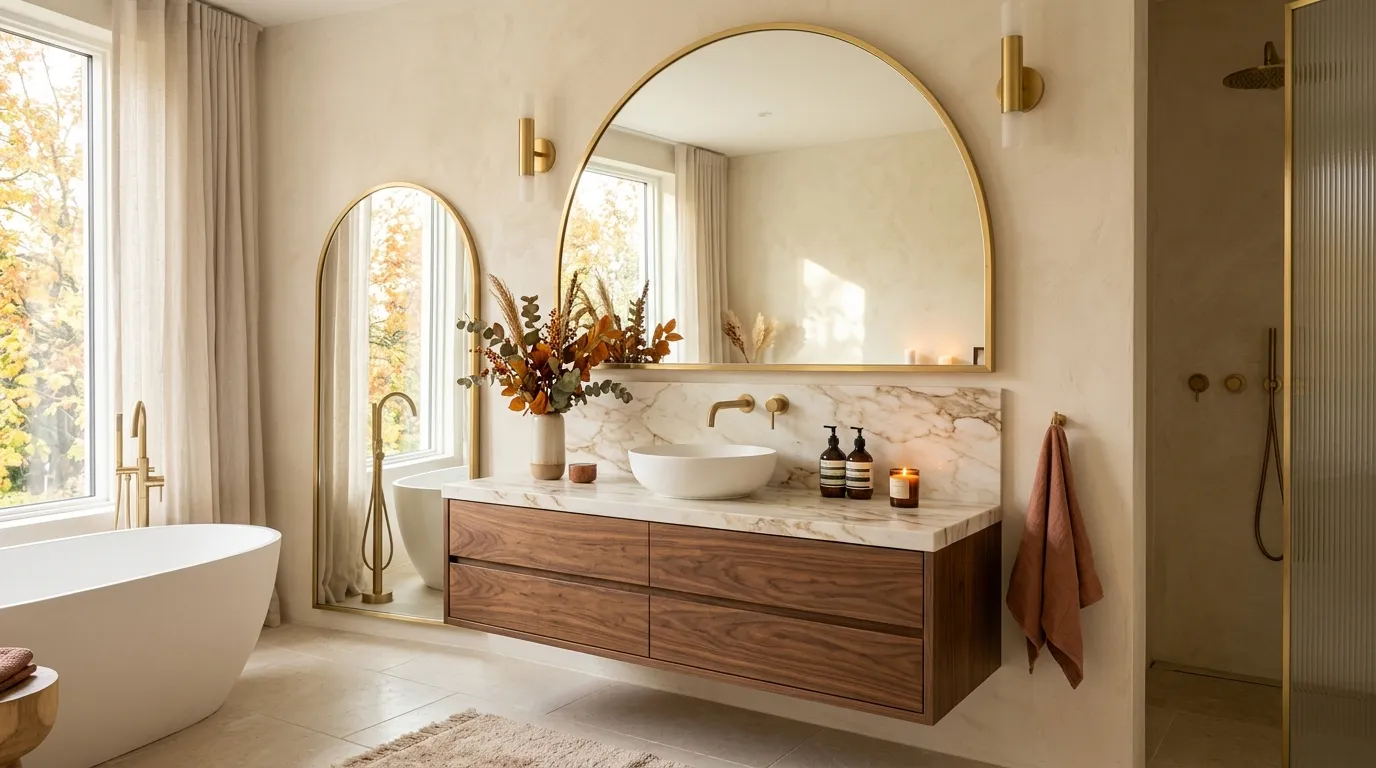 Arched Gold Mirror