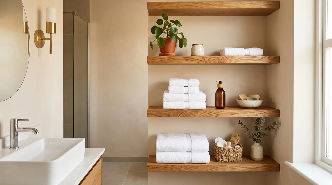Open Wooden Shelving