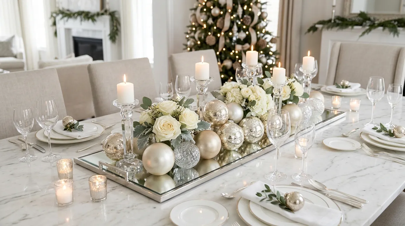 Glass Ornament Centerpiece