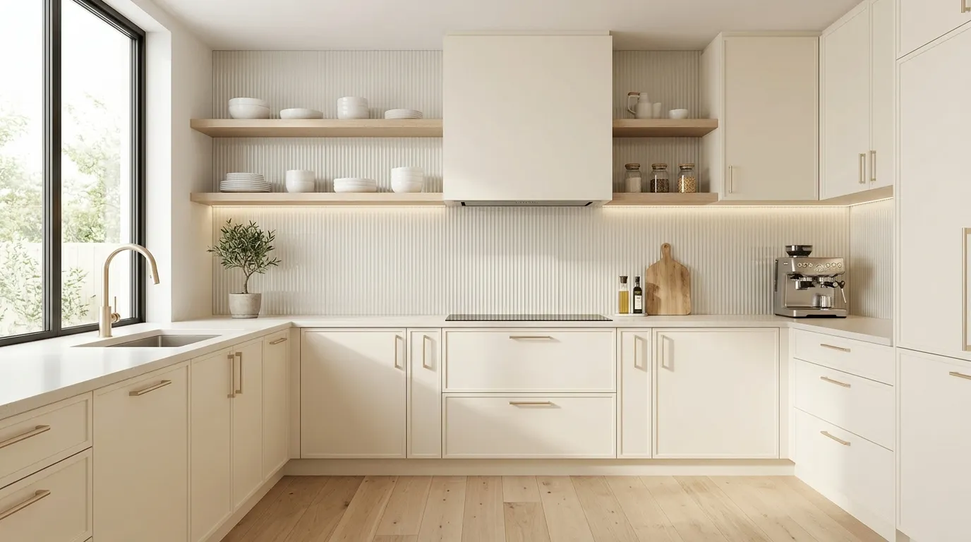 Ivory Fluted Glass