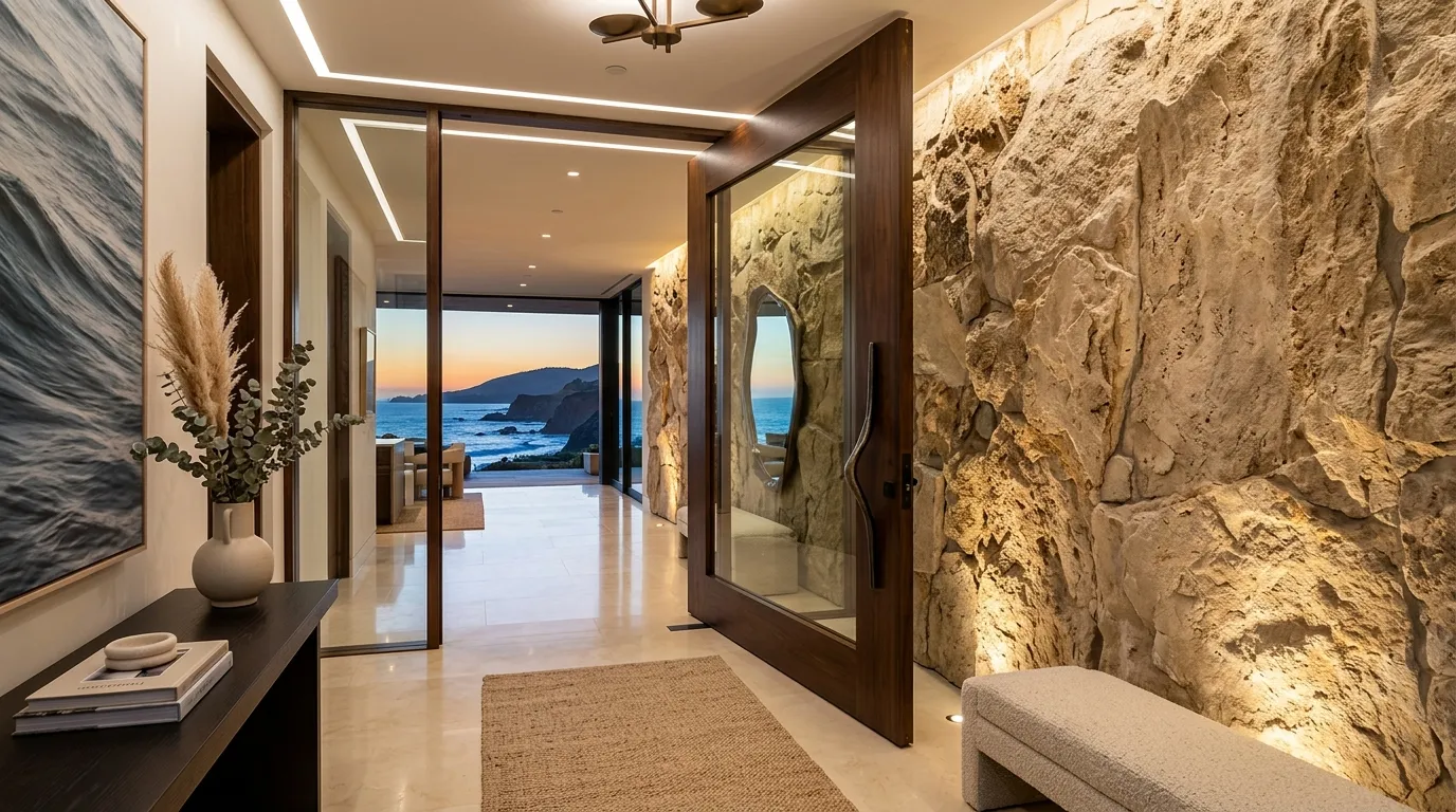 Sculptural Stone Entryway