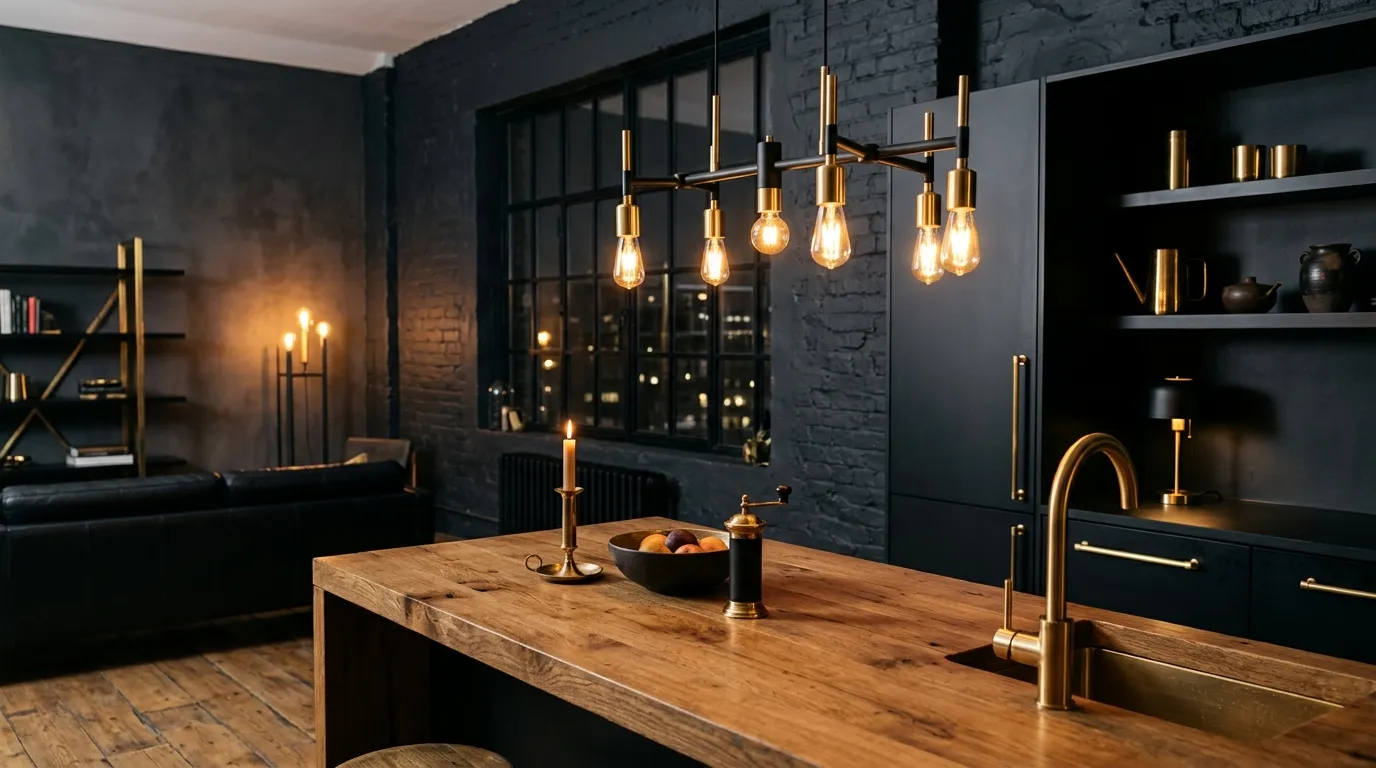 Black and Brass Accents