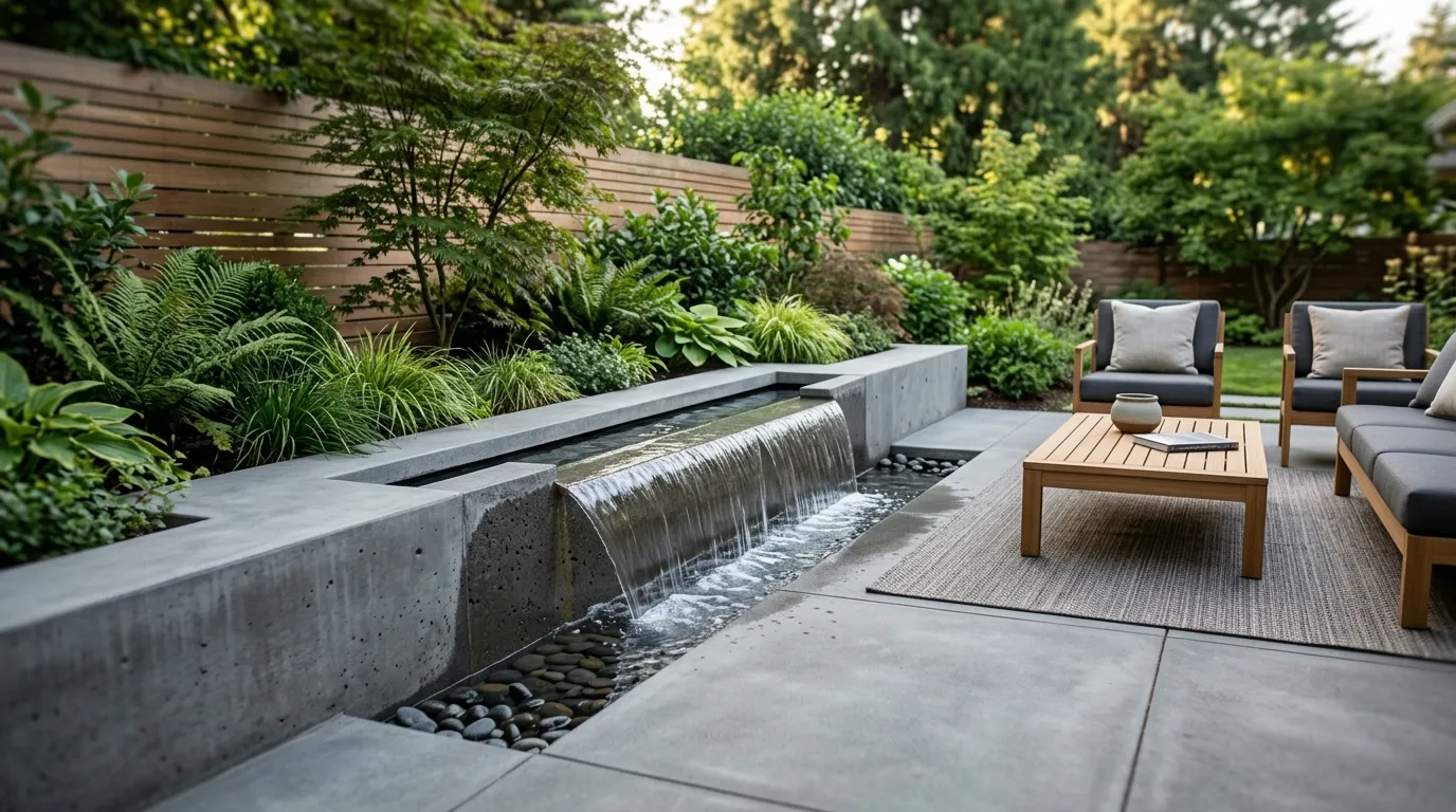 Concrete Water Feature Edge