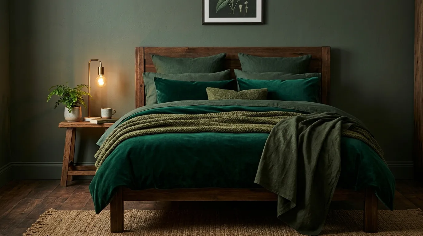 Dark Green Bedding Layers