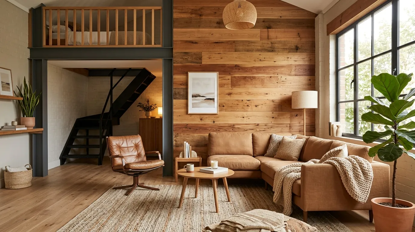 Warm Wood Accent Walls