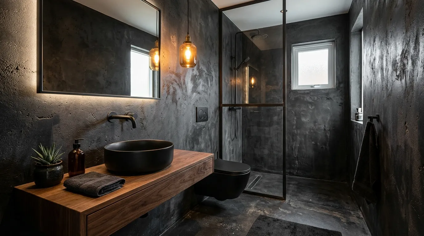 Black Concrete Finish