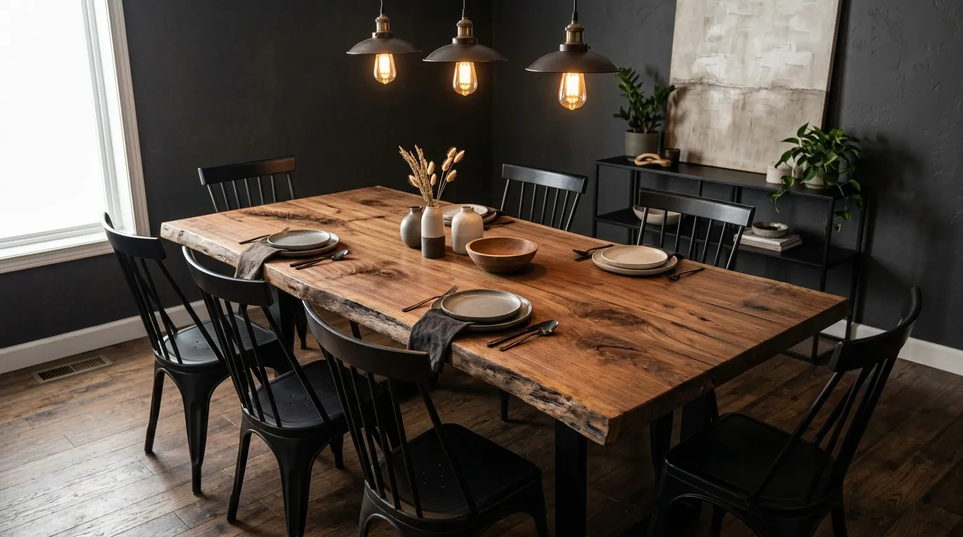 Raw Wood Dining Table