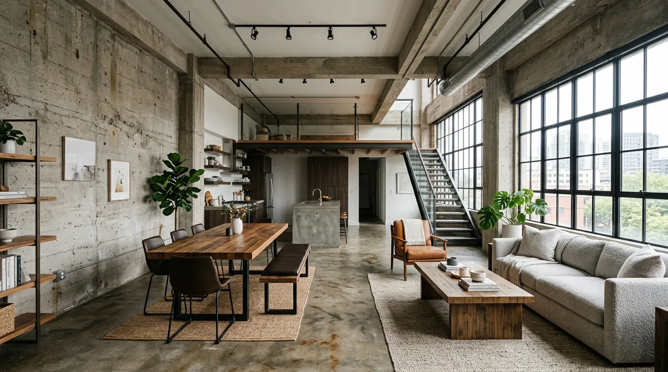 Concrete and Wood Mix