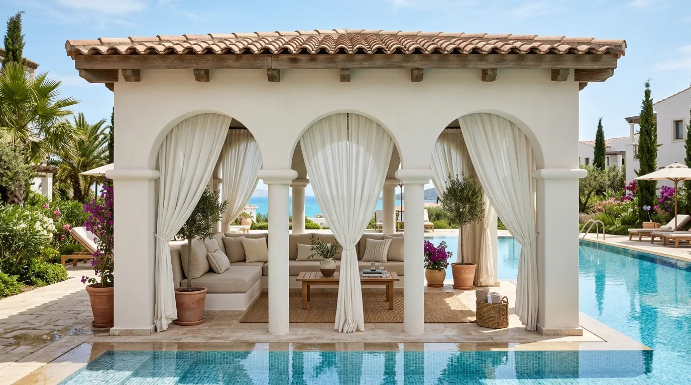 Arched Poolside Cabana