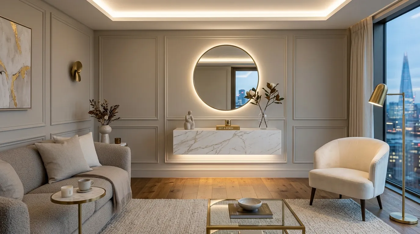 Floating Marble Console