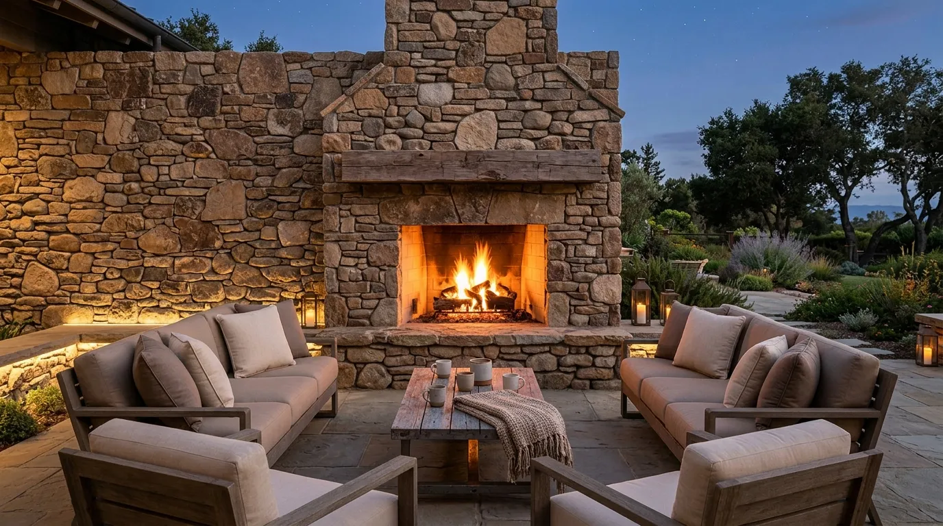 Outdoor Fireplace Wall
