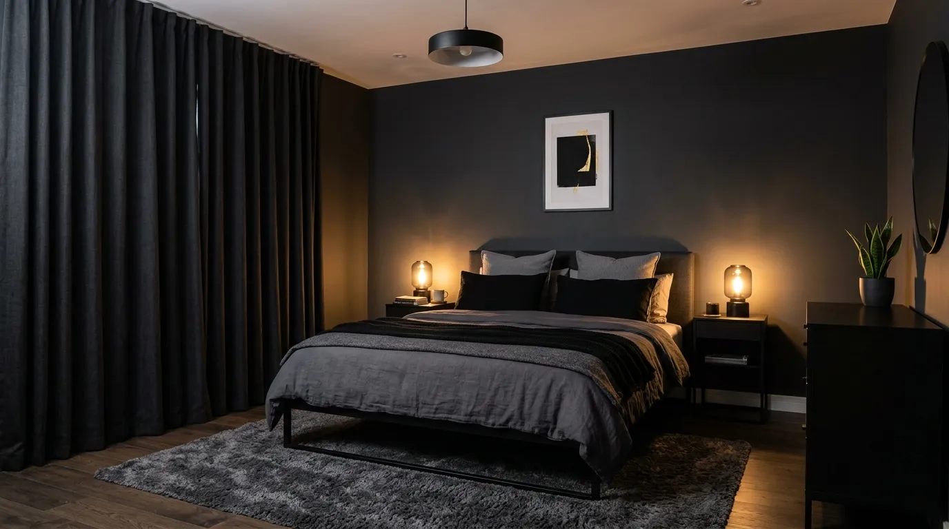 Moody Charcoal Walls