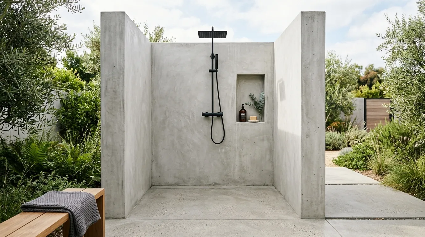 Concrete Minimalist Shower