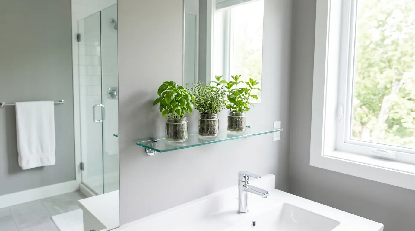 Glass Shelf Herb Garden