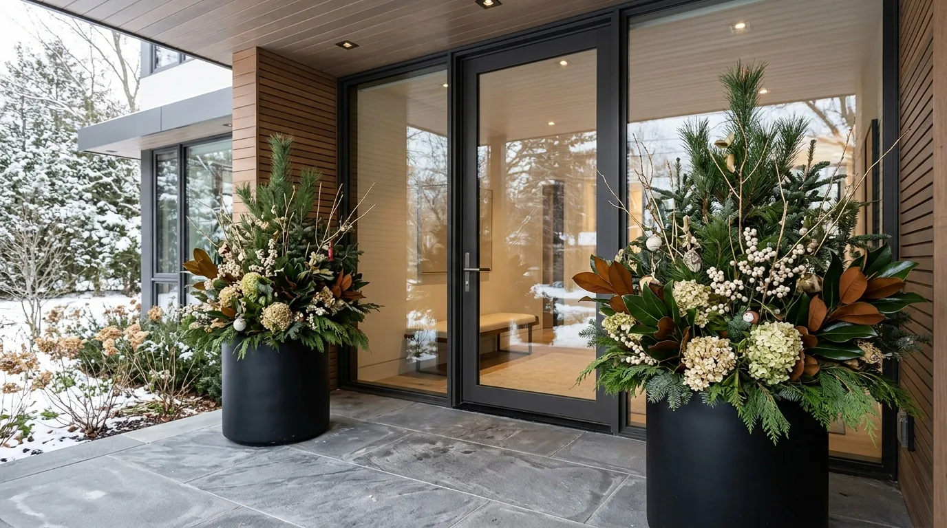 Sculptural Winter Planters