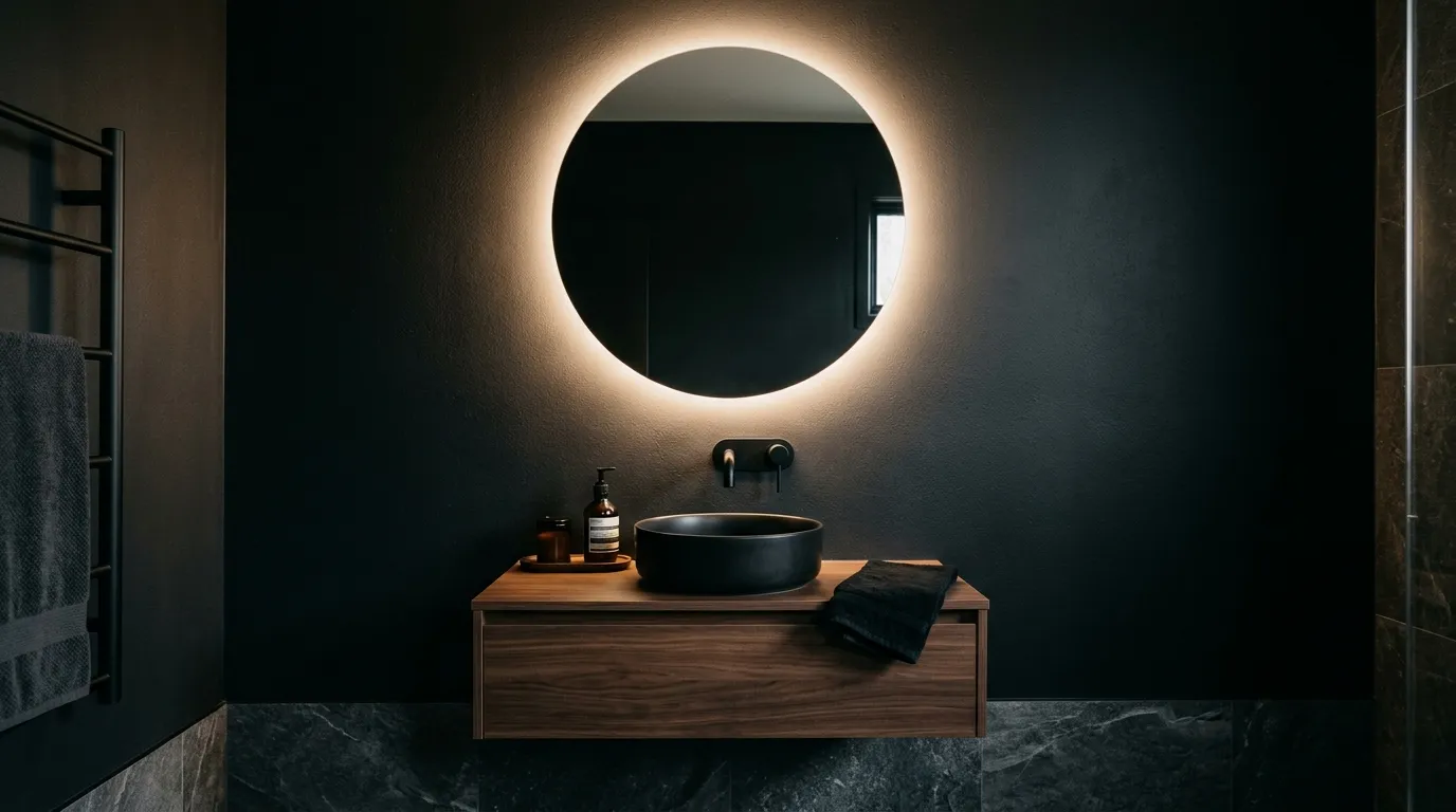 Backlit Round Mirror