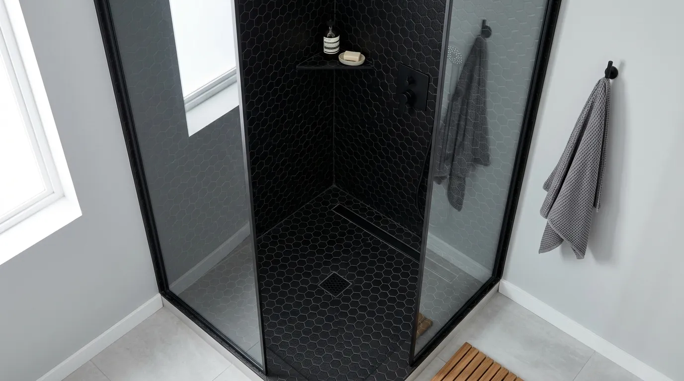 Black Hexagon Tiles