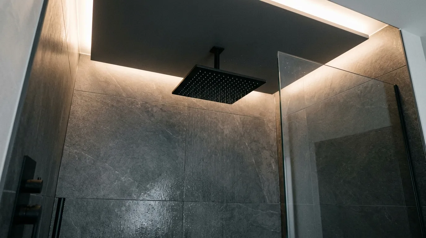 Black Rainfall Showerhead