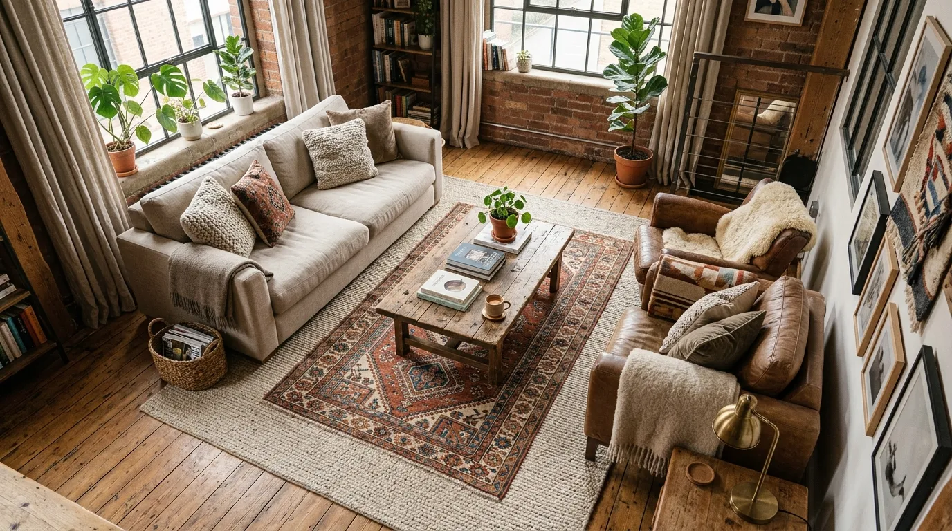 Layered Textured Rugs