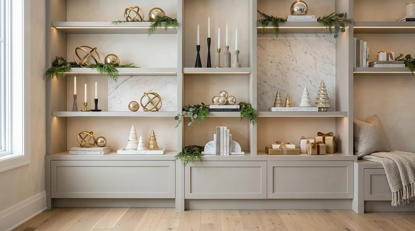 Gold Accent Shelving