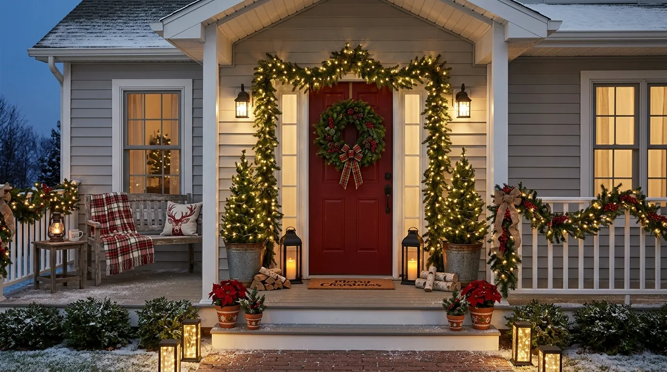 front porch christmas decor