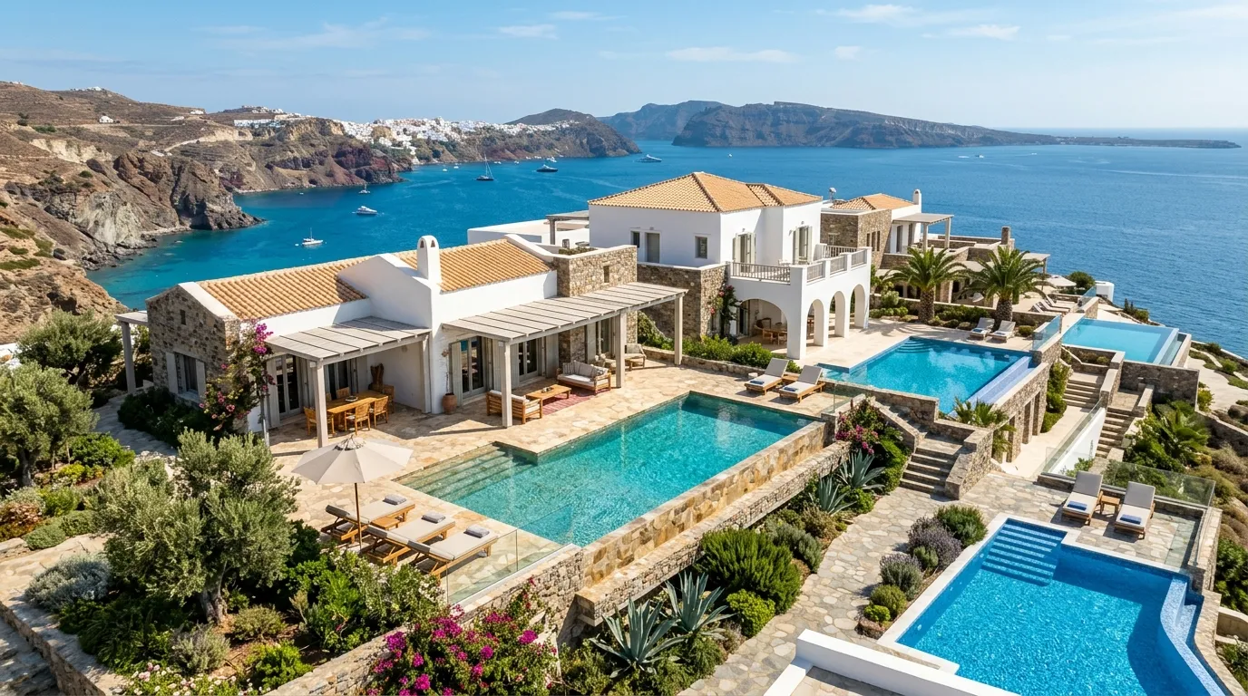 mediterranean luxury pool villas