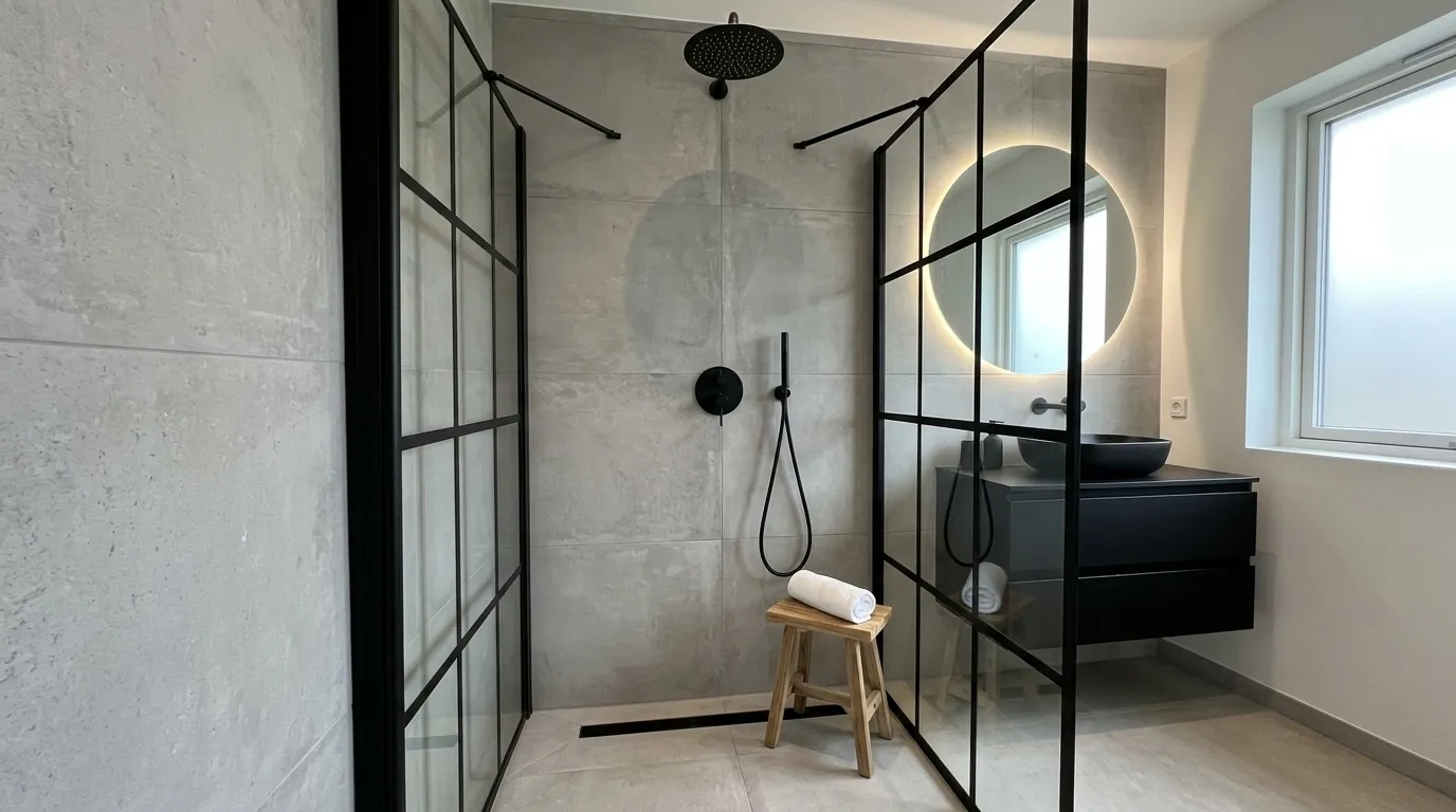 modern black bathroom shower ideas