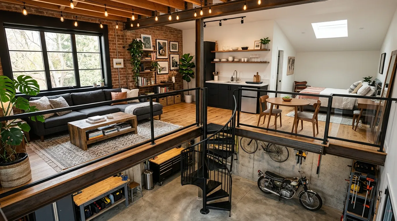 modern garage loft